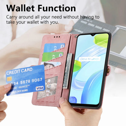 Geometric Zipper Wallet Side Buckle Leather Phone Case, For Realme 6 Pro, For Realme 5 / 5i / 6i, For Realme 8 / 8 Pro, For Realme 5 Pro / Q