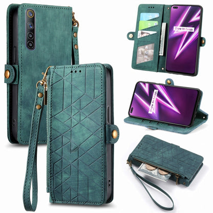 Geometric Zipper Wallet Side Buckle Leather Phone Case, For Realme 6 Pro, For Realme 5 / 5i / 6i, For Realme 8 / 8 Pro, For Realme 5 Pro / Q