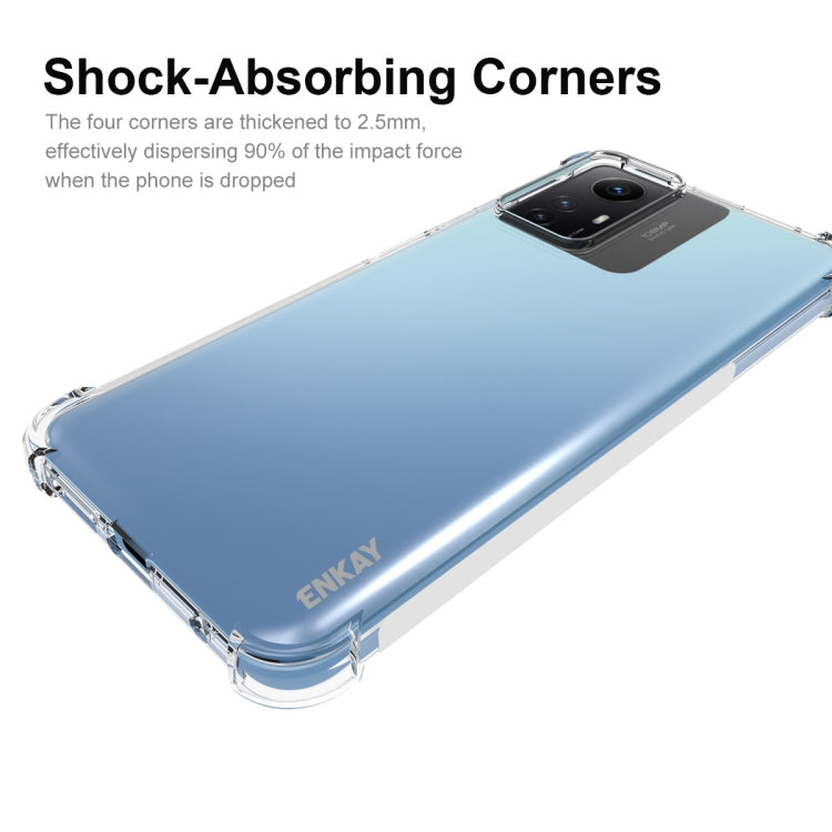 ENKAY Transparent TPU Shockproof Phone Case with Glass Film, For Xiaomi Redmi Note 12s, For Redmi K60 Ultra, For Xiaomi Redmi 12C, For Xiaomi 13T