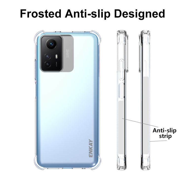 ENKAY Transparent TPU Shockproof Phone Case with Glass Film, For Xiaomi Redmi Note 12s, For Redmi K60 Ultra, For Xiaomi Redmi 12C, For Xiaomi 13T