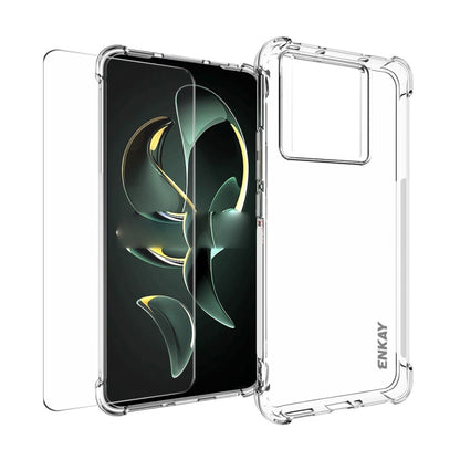 ENKAY Transparent TPU Shockproof Phone Case with Glass Film, For Xiaomi Redmi Note 12s, For Redmi K60 Ultra, For Xiaomi Redmi 12C, For Xiaomi 13T