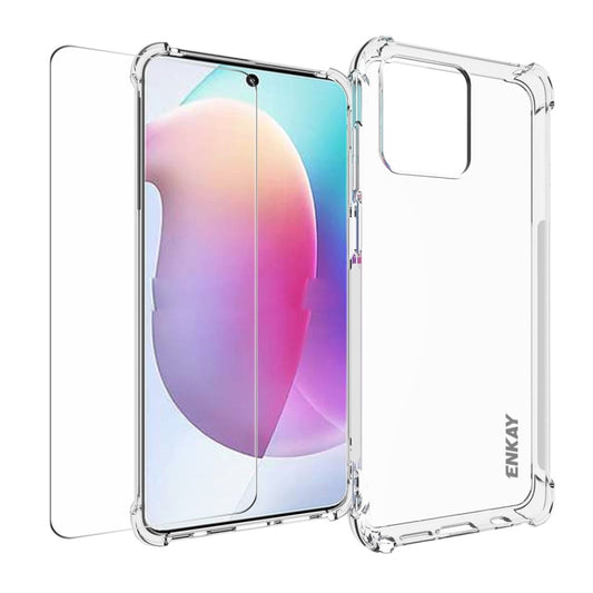 ENKAY Transparent TPU Shockproof Phone Case with Glass Film, For Motorola Moto G Stylus 4G 2023, For Motorola Moto G14 4G, For Motorola Moto G Power 2023, For Motorola Moto G Stylus 5G 2023, For Motorola Moto E13 4G, For Motorola Moto G73 5G           ...