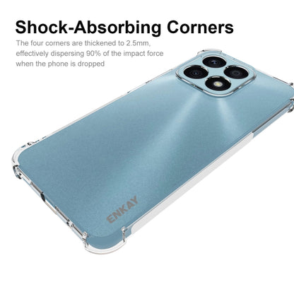 ENKAY Transparent TPU Shockproof Phone Case with Glass Film, For Honor X8A 4G Global, For Honor X7A 4G Global