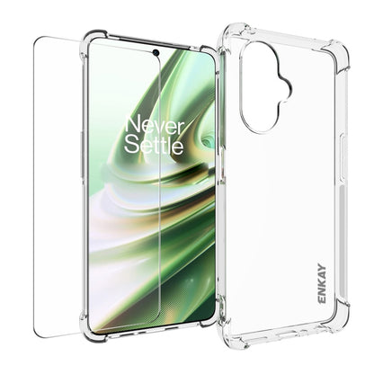 ENKAY Transparent TPU Shockproof Phone Case with Glass Film, For OnePlus Nord CE 3 5G