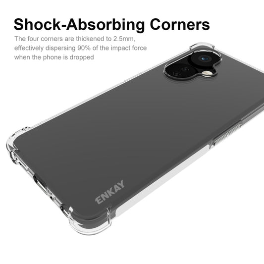 ENKAY Transparent TPU Shockproof Phone Case with Glass Film, For OnePlus Nord CE 3 5G