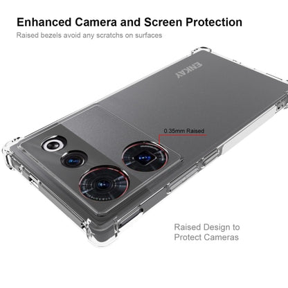 ENKAY Transparent TPU Shockproof Phone Case with Glass Film, For ZTE Nubia Z50 Ultra 5G