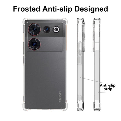 ENKAY Transparent TPU Shockproof Phone Case with Glass Film, For ZTE Nubia Z50 Ultra 5G