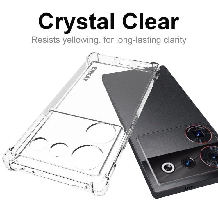 ENKAY Transparent TPU Shockproof Phone Case with Glass Film, For ZTE Nubia Z50 Ultra 5G
