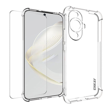 ENKAY Transparent TPU Shockproof Phone Case with Glass Film, For Huawei Nova 11 4G