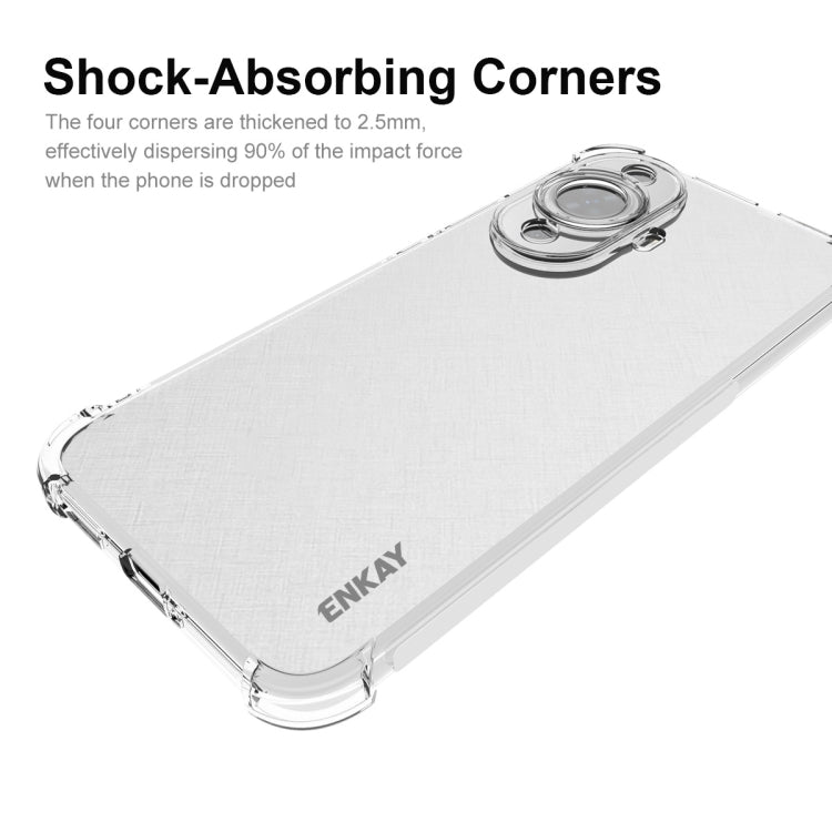 ENKAY Transparent TPU Shockproof Phone Case with Glass Film, For Huawei Nova 11 4G