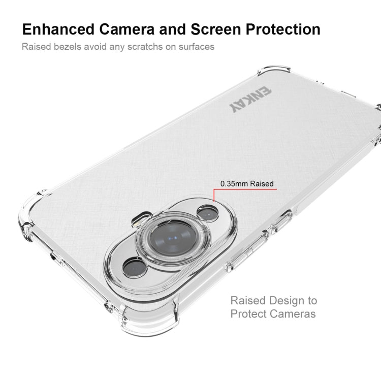 ENKAY Transparent TPU Shockproof Phone Case with Glass Film, For Huawei Nova 11 4G