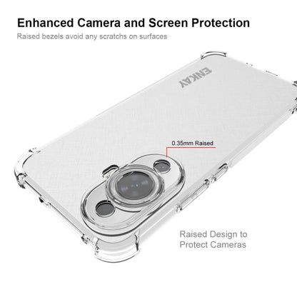 ENKAY Transparent TPU Shockproof Phone Case with Glass Film, For Huawei Nova 11 4G