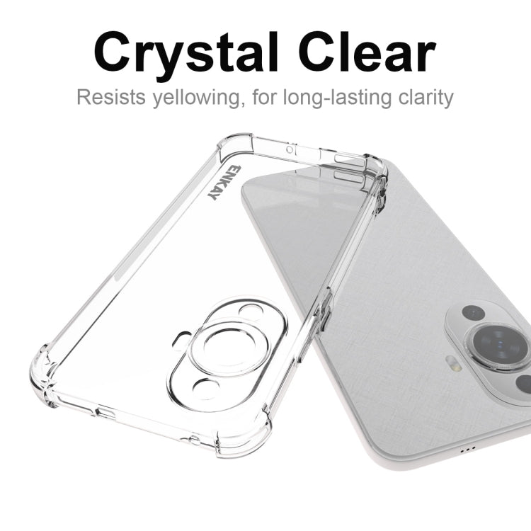 ENKAY Transparent TPU Shockproof Phone Case with Glass Film, For Huawei Nova 11 4G