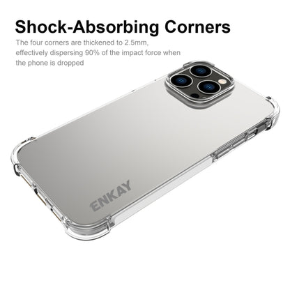 ENKAY Transparent TPU Shockproof Phone Case with Glass Film, For iPhone 15 Pro Max, For iPhone 14 Plus, For iPhone 15 Pro, For iPhone 14, For iPhone 15 Plus, For iPhone 14 Pro, For iPhone 15, For iPhone 14 Pro Max