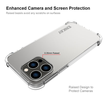 ENKAY Transparent TPU Shockproof Phone Case with Glass Film, For iPhone 15 Pro Max, For iPhone 14 Plus, For iPhone 15 Pro, For iPhone 14, For iPhone 15 Plus, For iPhone 14 Pro, For iPhone 15, For iPhone 14 Pro Max