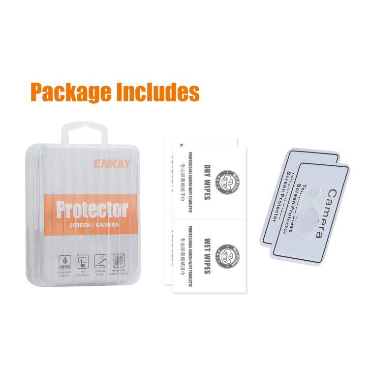 2pcs ENKAY Hat-Prince 9H Rear Camera Lens Tempered Glass Film, For iPhone 17e / 16e, For iPhone 17 Pro Max, For iPhone 17 Pro, For iPhone 17, For iPhone Air, For iPhone 16 Pro / 16 Pro Max, For iPhone 16 / 16 Plus, For iPhone 15 Pro / 15 Pro Max       ...