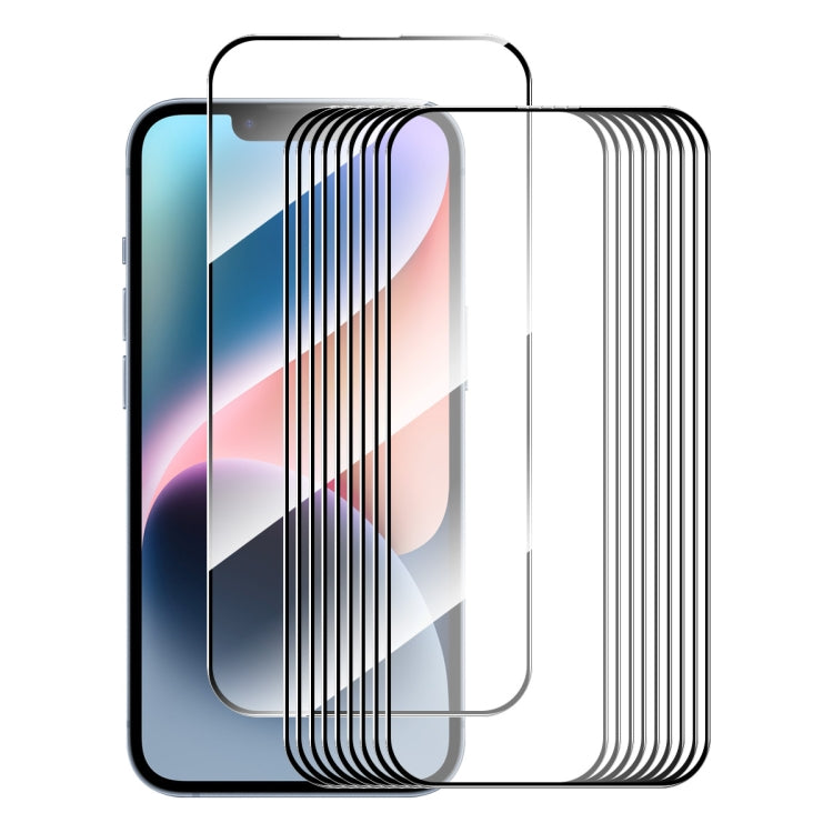 10pcs ENKAY Full Glue High Aluminum-silicon Tempered Glass Film, For iPhone 17e / 16e, For iPhone 16 Pro Max, For iPhone 16 Pro, For iPhone 16 Plus, For iPhone 16, For iPhone 15 Pro Max, For iPhone 15 Pro, For iPhone 15 Plus, For iPhone 15
