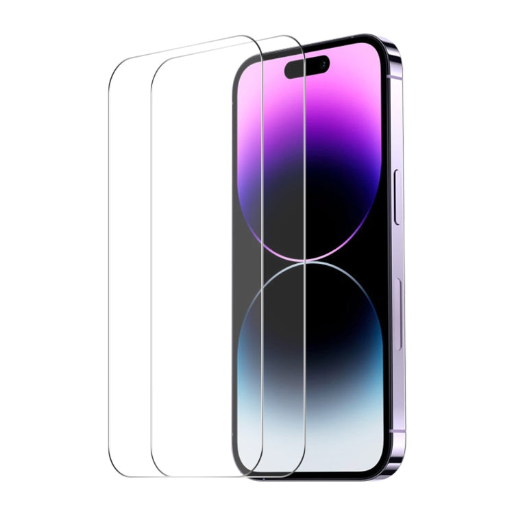 2pcs NKAY 0.26mm 9H 2.5D High Aluminum-silicon Tempered Glass Film, For iPhone 17e / 16e, For iPhone 16 Pro Max, For iPhone 16 Pro, For iPhone 16 Plus, For iPhone 16, For iPhone 15 Pro Max, For iPhone 15 Pro, For iPhone 15 Plus, For iPhone 15