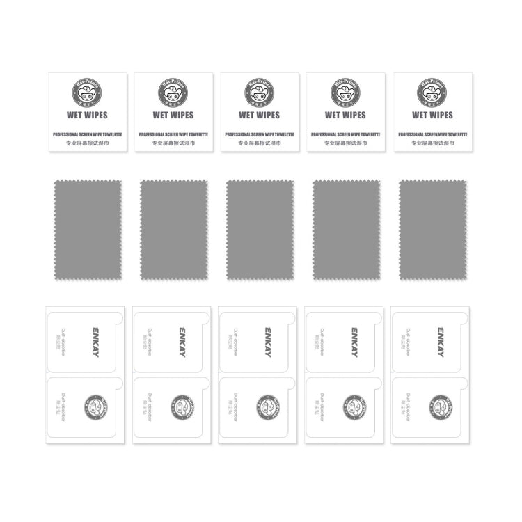 5pcs ENKAY 0.26mm 9H 2.5D High Aluminum-silicon Tempered Glass Film, For iPhone 16 Pro Max, For iPhone 16 Pro, For iPhone 16 Plus, For iPhone 16, iPhone 16e, For iPhone 15 Pro Max, For iPhone 15 Pro, For iPhone 15 Plus, For iPhone 15