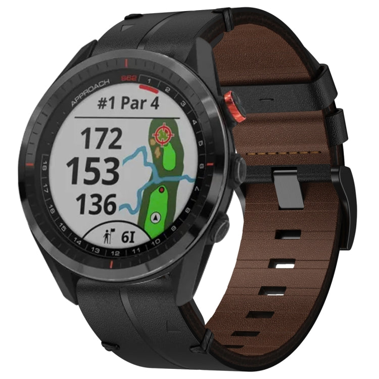 Leather Textured 22mm Watch Band, For Garmin Fenix E 47mm, For Garmin Fenix 8 MIP 47mm, For Garmin Fenix 8 AMOLED 47mm, For Garmin Fenix 7 Pro 47mm, For Garmin Epix Pro 47mm, For Garmin MARQ Athlete Gen 2, For Garmin MARQ Commander                     ...