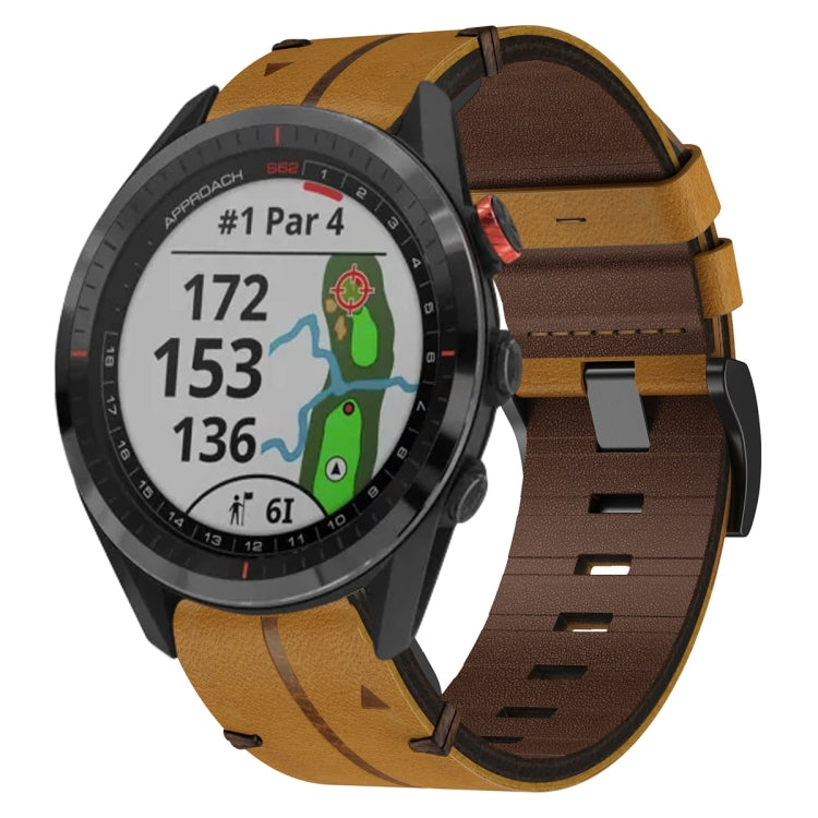 Leather Textured 22mm Watch Band, For Garmin Fenix E 47mm, For Garmin Fenix 8 MIP 47mm, For Garmin Fenix 8 AMOLED 47mm, For Garmin Fenix 7 Pro 47mm, For Garmin Epix Pro 47mm, For Garmin MARQ Athlete Gen 2, For Garmin MARQ Commander                     ...