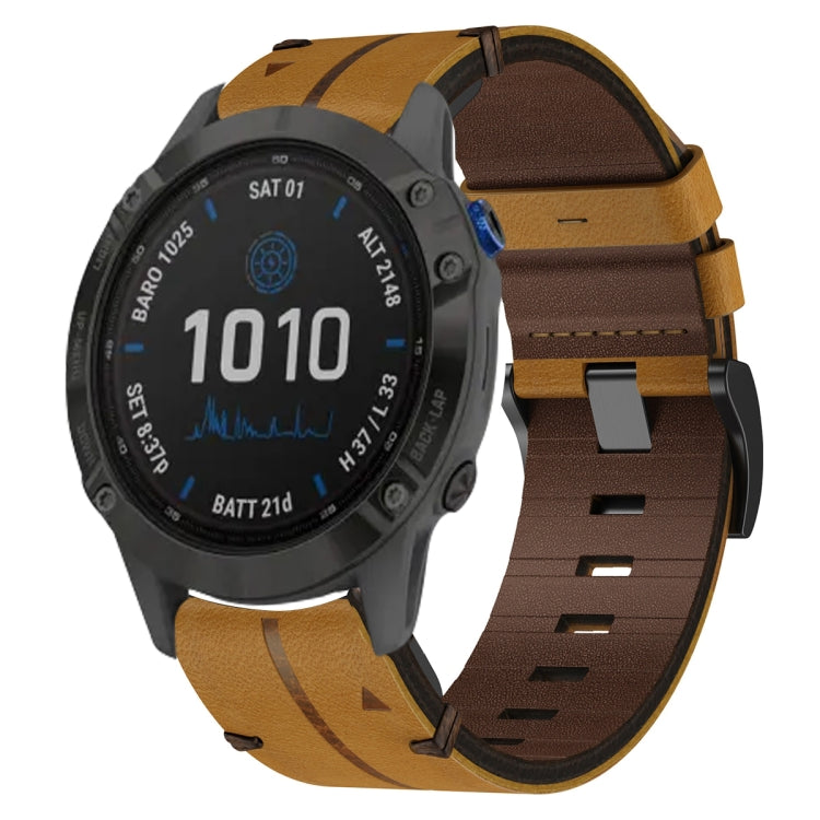 Leather Textured 22mm Watch Band, For Garmin Fenix E 47mm, For Garmin Fenix 8 MIP 47mm, For Garmin Fenix 8 AMOLED 47mm, For Garmin Fenix 7 Pro 47mm, For Garmin Epix Pro 47mm, For Garmin MARQ Athlete Gen 2, For Garmin MARQ Commander                     ...