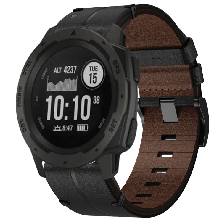 Leather Textured 22mm Watch Band, For Garmin Fenix E 47mm, For Garmin Fenix 8 MIP 47mm, For Garmin Fenix 8 AMOLED 47mm, For Garmin Fenix 7 Pro 47mm, For Garmin Epix Pro 47mm, For Garmin MARQ Athlete Gen 2, For Garmin MARQ Commander                     ...