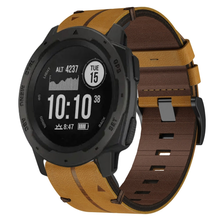 Leather Textured 22mm Watch Band, For Garmin Fenix E 47mm, For Garmin Fenix 8 MIP 47mm, For Garmin Fenix 8 AMOLED 47mm, For Garmin Fenix 7 Pro 47mm, For Garmin Epix Pro 47mm, For Garmin MARQ Athlete Gen 2, For Garmin MARQ Commander                     ...
