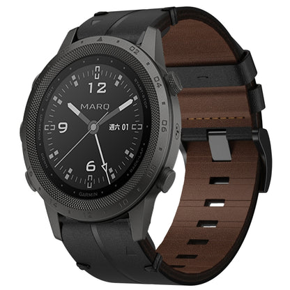 Leather Textured 22mm Watch Band, For Garmin Fenix E 47mm, For Garmin Fenix 8 MIP 47mm, For Garmin Fenix 8 AMOLED 47mm, For Garmin Fenix 7 Pro 47mm, For Garmin Epix Pro 47mm, For Garmin MARQ Athlete Gen 2, For Garmin MARQ Commander                     ...
