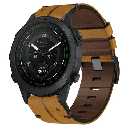 Leather Textured 22mm Watch Band, For Garmin Fenix E 47mm, For Garmin Fenix 8 MIP 47mm, For Garmin Fenix 8 AMOLED 47mm, For Garmin Fenix 7 Pro 47mm, For Garmin Epix Pro 47mm, For Garmin MARQ Athlete Gen 2, For Garmin MARQ Commander                     ...