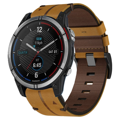 Leather Textured 22mm Watch Band, For Garmin Fenix E 47mm, For Garmin Fenix 8 MIP 47mm, For Garmin Fenix 8 AMOLED 47mm, For Garmin Fenix 7 Pro 47mm, For Garmin Epix Pro 47mm, For Garmin MARQ Athlete Gen 2, For Garmin MARQ Commander                     ...