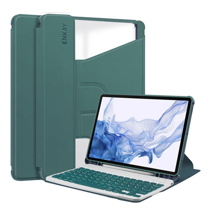 ENKAY 360 Degree Rotation Leather TPU Smart Case with Wireless Keyboard, For Samsung Galaxy Tab S9