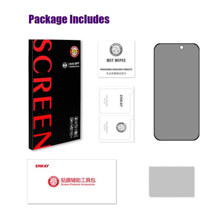 ENKAY Hat-Prince 28 Degree Anti-peeping Tempered Glass Full Screen Film, For iPhone 18 Pro, For iPhone 18 Pro Max, For iPhone 17 Pro Max, For iPhone 17 Pro, For iPhone 17, For iPhone 17 Air, For iPhone 16 Pro Max, For iPhone 16 Pro, For iPhone 16 Plus ...