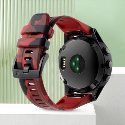 Camouflage 22mm Silicone Watch Band, For Garmin Fenix E 47mm, For Garmin Fenix 8 MIP 47mm, For Garmin Fenix 8 AMOLED 47mm, For Garmin Fenix 7 Pro 47mm, For Garmin Epix Pro 47mm, For Garmin MARQ Athlete Gen 2, For Garmin Forerunner 965                  ...