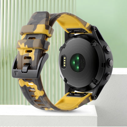 Camouflage 22mm Silicone Watch Band, For Garmin Fenix E 47mm, For Garmin Fenix 8 MIP 47mm, For Garmin Fenix 8 AMOLED 47mm, For Garmin Fenix 7 Pro 47mm, For Garmin Epix Pro 47mm, For Garmin MARQ Athlete Gen 2, For Garmin Forerunner 965                  ...
