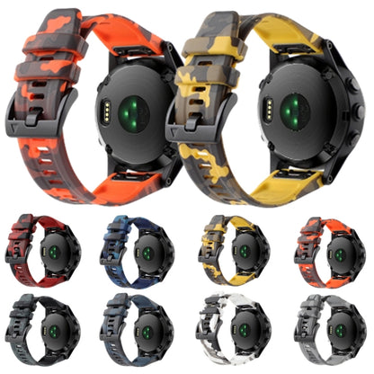 Camouflage 22mm Silicone Watch Band, For Garmin Fenix E 47mm, For Garmin Fenix 8 MIP 47mm, For Garmin Fenix 8 AMOLED 47mm, For Garmin Fenix 7 Pro 47mm, For Garmin Epix Pro 47mm, For Garmin MARQ Athlete Gen 2, For Garmin Forerunner 965                  ...