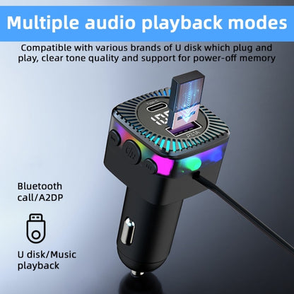 CS5 Transmetteur FM Bluetooth 5.3 MP3 3 en 1 pour voiture, chargeur avec câble, CS5