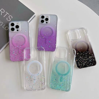 Glitter MagSafe Hybrid Clear TPU Phone Case, For iPhone 11, For iPhone 11 Pro