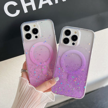 Glitter MagSafe Hybrid Clear TPU Phone Case, For iPhone 11, For iPhone 11 Pro