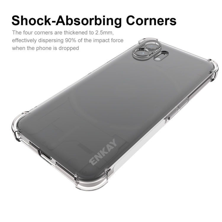 ENKAY Transparent TPU Shockproof Phone Case with Glass Film, For Nothing Phone 2
