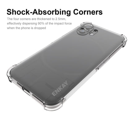 ENKAY Transparent TPU Shockproof Phone Case with Glass Film, For Nothing Phone 2