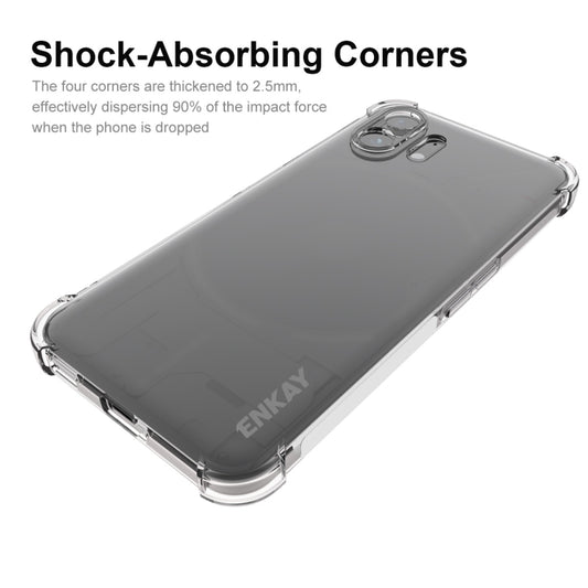 ENKAY Transparent TPU Shockproof Phone Case with Glass Film, For Nothing Phone 2