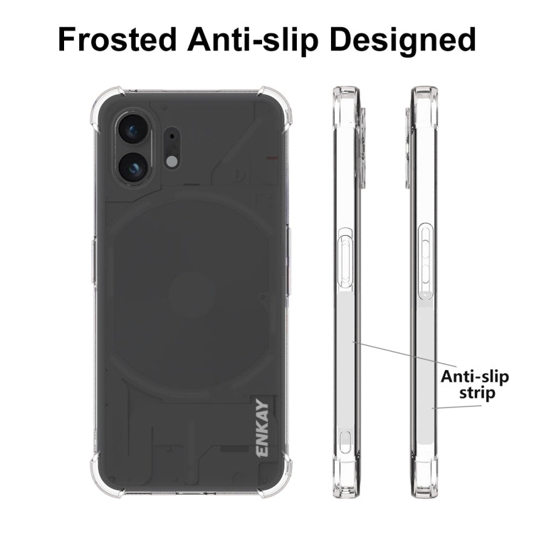ENKAY Transparent TPU Shockproof Phone Case with Glass Film, For Nothing Phone 2