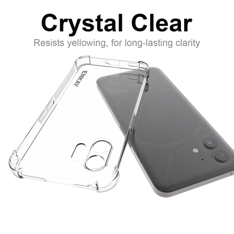 ENKAY Transparent TPU Shockproof Phone Case with Glass Film, For Nothing Phone 2