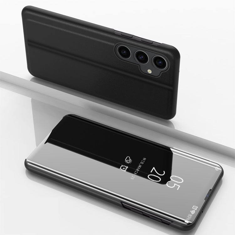 Plated Mirror Horizontal Flip Leather Phone Case with Holder, For Galaxy S23 FE 5G