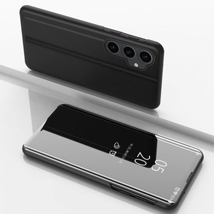 Plated Mirror Horizontal Flip Leather Phone Case with Holder, For Galaxy S23 FE 5G