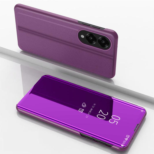 Plated Mirror Horizontal Flip Leather Phone Case with Holder, For Samsung Galaxy S25 Edge 5G, For Samsung Galaxy A56, For Samsung Galaxy A26, For Samsung Galaxy A36, For Samsung Galaxy S25 5G, For Samsung Galaxy S25+ 5G, For Samsung Galaxy S25 Ultra 5G...