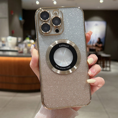 Gradient Glitter Electroplating MagSafe TPU Phone Case, For iPhone 13 Pro, For iPhone 13, For iPhone 12, For iPhone 12 Pro Max, For iPhone 12 Pro, For iPhone 11 Pro Max, For iPhone 11, For iPhone 11 Pro