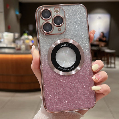 Gradient Glitter Electroplating MagSafe TPU Phone Case, For iPhone 13 Pro, For iPhone 13, For iPhone 12, For iPhone 12 Pro Max, For iPhone 12 Pro, For iPhone 11 Pro Max, For iPhone 11, For iPhone 11 Pro