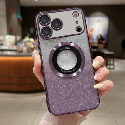 Gradient Glitter Electroplating MagSafe TPU Phone Case, For iPhone 17e / 16e, For iPhone 17 Pro Max, For iPhone 17 Pro, For iPhone 17, For iPhone Air, For iPhone 16 Pro Max, For iPhone 16 Pro, For iPhone 16 Plus, For iPhone 15 Pro Max, For iPhone 15 Pr...